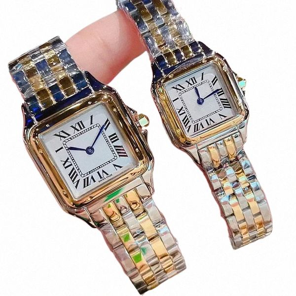 2023 novo clássico elegante designer relógio mulheres mens panthere moda quartzo movimento relógios tanque quadrado mulheres ouro prata relógios Montre de Luxe busi N54J #