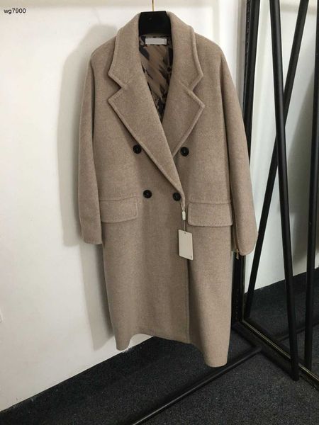 Cappotto di lana soprabito firmato da donna Felpa con cappuccio a maniche lunghe Giacca di lana bavero Giacca a vento cintura design fodera logo moda Cappotto caldo 8 dicembre Nuovi arrivi