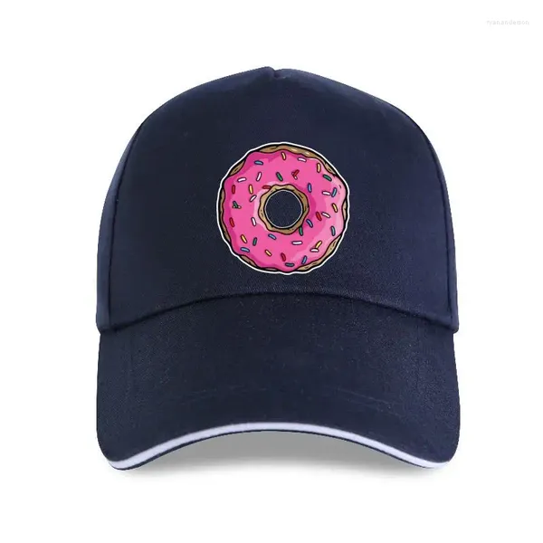 Bonés de bola 2023 Simples Casual Homens Donut Design Puro Algodão Presente de Aniversário Boné Engraçado Pescoço Redondo