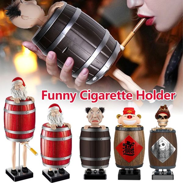 Itens de novidade Caixas de cigarro automáticas Strange Uncle Santa Claus Cigarette Dispenser Storage Case Xmas Novity Gift for Christmas Home Decor 231208