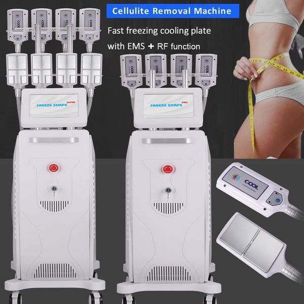 Salute verticale che dimagrisce criolipolisi EMS RF crioterapia rimozione del grasso body contouring sollevatore per glutei con 8 cuscinetti criogenici