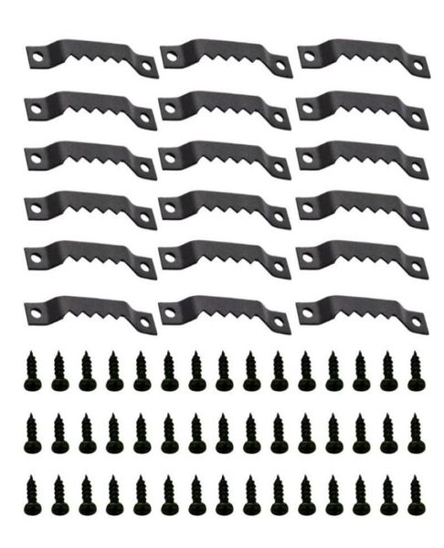 Крючки-рейки, 150 шт., зубчатые креативные держатели для вешалок для фоторамок с одним отверстием и 300 шт. винтов, черный8463458