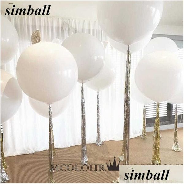 Outros suprimentos de festa festiva 10 pcs 36 polegadas 90cm grande balão branco látex balões decoração de casamento inflável hélio ar bolas happ dh1vy