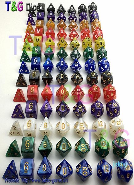 Conjunto de dados Whole7pclot de alta qualidade Dados multifacetados com efeito de mármore d4 d6 d8 d10 d10 d12 d20 DUNGEON and DRAGONS rpg dice 6773734