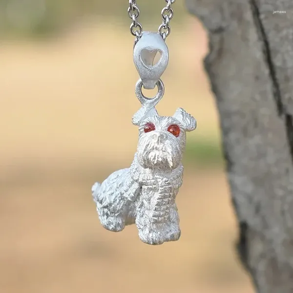 Halsketten mit Anhänger für Hundeliebhaber, Schnauzer-Halskette, Kreativität, niedliches und einzigartiges Design, Pulloverkette, Geschenke für die Freundin