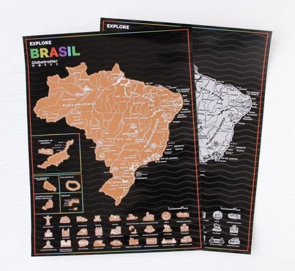 Вечеринка, часы для путешествий, запись планирования, скретч-карта Бразилии, маркировка следов, настенная наклейка, подарок, подвесная картина KSTAR9902383