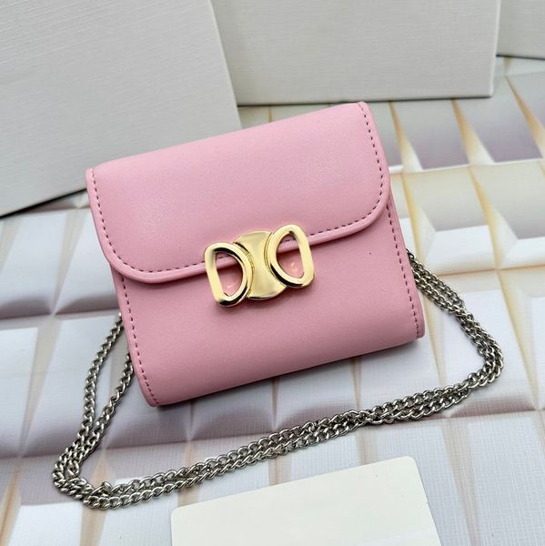 Designer bolsas de couro carteira titular do cartão carteira luxo crossbody sacos de ombro bolsa de alta qualidade mini saco de aba com estilingue nome marca bolsas rosa designer saco