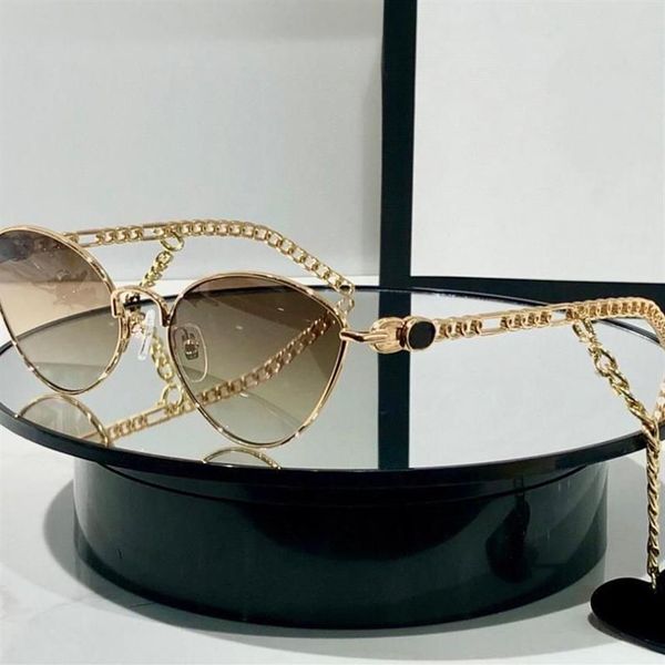 Женские солнцезащитные очки «кошачий глаз» в металлической оправе с подвесками в форме сердца281E