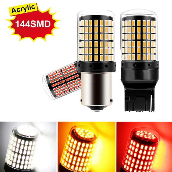 Nuovo 1x P21W PY21W Lampadina LED per auto Ba15s 1156 Bau15s T20 WY21W W21W 7443 Luce di segnalazione LED ad alta potenza Canbus Nessun errore Lampada per retromarcia automatica