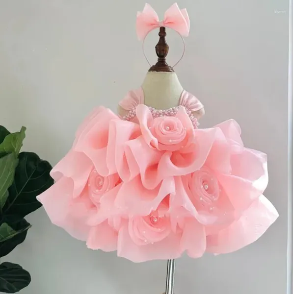 Vestidos de menina chegada adorável vestido de bebê com arco infantil tutu batismo roupa criança aniversário presente de natal 12m 18m 24m 3t