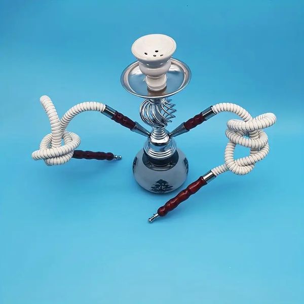 1 set, prodotto per fumatori arabo, prodotto per fumatori a doppio tubo, può essere utilizzato da due persone contemporaneamente, adatto per feste al bar, articoli per feste, gadget per la casa