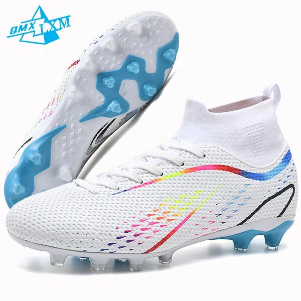 Scarpe eleganti LiXingMing Calcio Uomo AG Bianco Stivali alti antiscivolo per interni Bambini Studenti Scarpe da ginnastica per allenamento di calcio Taglia 33 45 231208