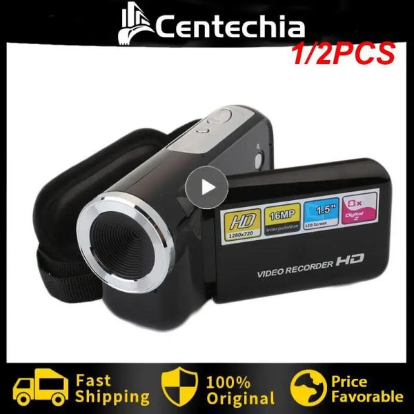 Mini DVs 1 / 2PCS Câmera de vídeo digital Filmadora 16MP Gravação de visão noturna 8X Zoom digital Tela LCD de 2 polegadas Mini DV portátil 231208