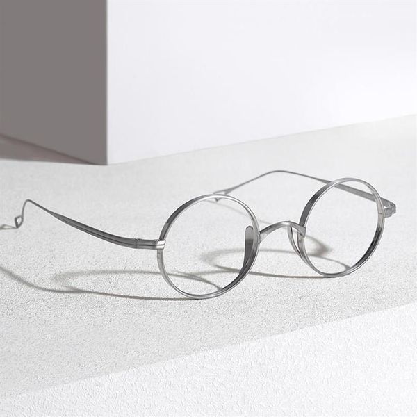 Классическая винтажная титановая оптическая оправа для очков для мужчин и женщин, круглые очки по рецепту, японские очки ручной работы в стиле ретро 238S