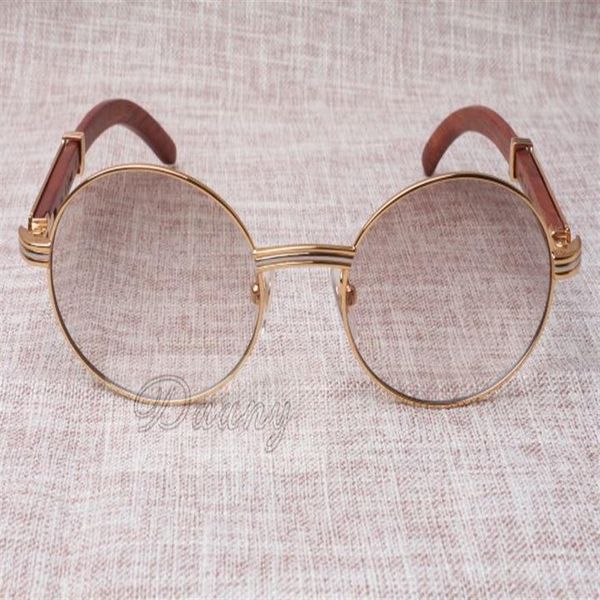 Ganzrunde Sonnenbrille, Rinderhorn-Brille, 7550178, Holz, Herren- und Damen-Sonnenbrille, glaslose Brillengröße: 55–22–135 mm, 267 H