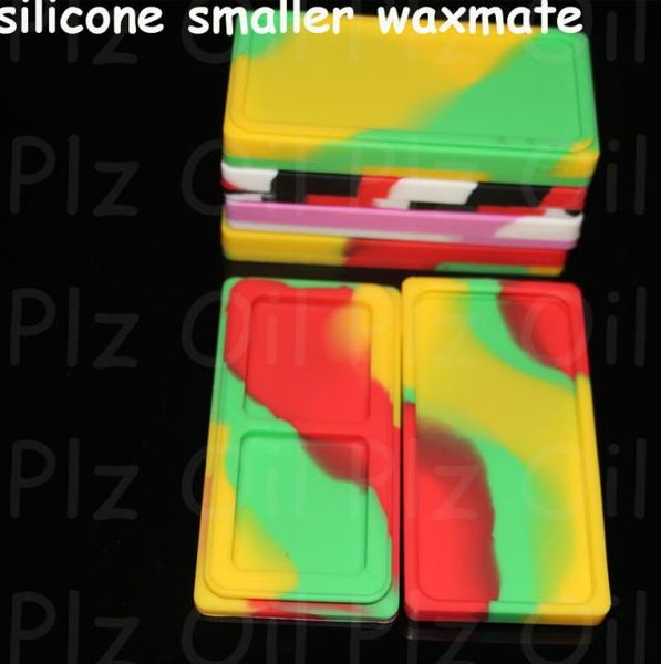 scatole 5 pezzi piccoli contenitori Waxmate Gomma siliconica Conservazione in silicone Barattoli di cera di forma quadrata Strumento Dab Supporto per olio Dabber per vaporizzatore1332599