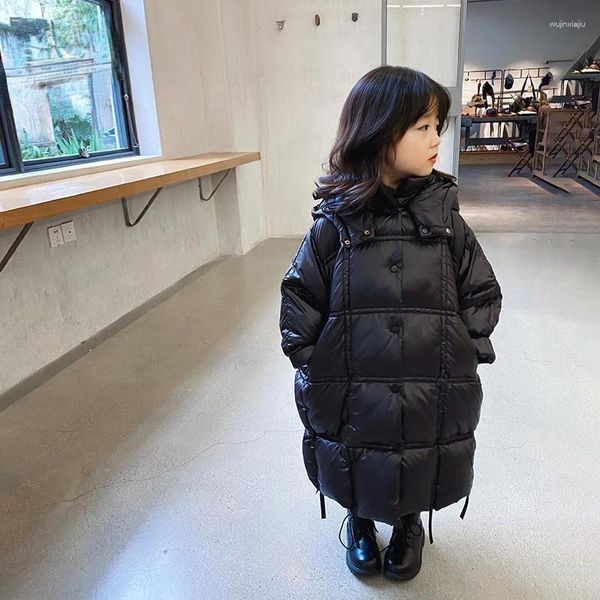 Piumino Abbigliamento per bambini Abbigliamento per ragazze Giacca calda in cotone invernale con cappuccio per adolescenti Addensare Capispalla per bambini Parka impermeabile V101