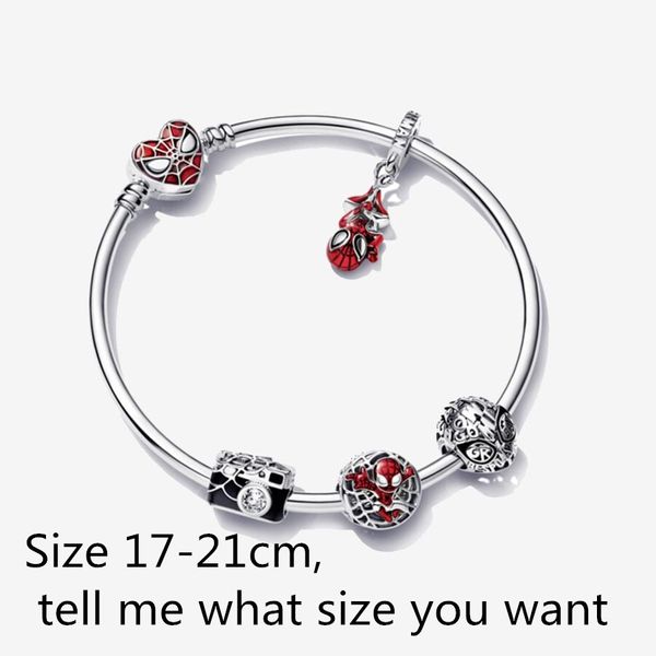 2024 925 Silber Designer-Schmuck für Frauen Geschenk Charm-Armband Spinnenperlen-Anhänger DIY passend für Pandoras Eisenhandschuh Lilos Stitchs Charm-Armband-Set mit Originalverpackung