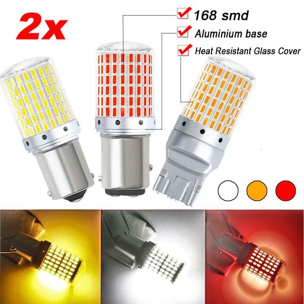 Novo 2x168 smd led canbus 1156 py21w bau15s 1157 p21 bay15d 7440 w21w para luz de sinal volta parar lâmpada freio luz reversa do carro