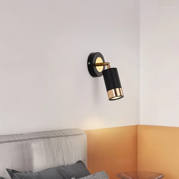 Lampada da parete per lettura sul comodino Camera da letto semplice e moderna Piccolo faretto rotante nel corridoio del corridoio