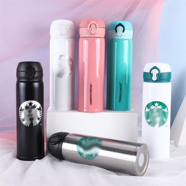 Klasik Starbucks Thermos Cup Kupaları Paslanmaz Çelik Yalıtım Kupaları 500ml Taşınabilir Seyahat Vakumu Flask288E