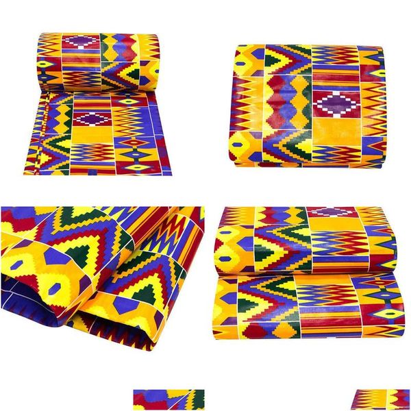 Kumaş ve Dikiş Afrika Ankara Kente Batik Kumaş Gerçek Balmumu Pagne% 100 Pamuk Kalitesi Afrika Nişanlı Dikiş Elbise El Sanatları D Dhyke