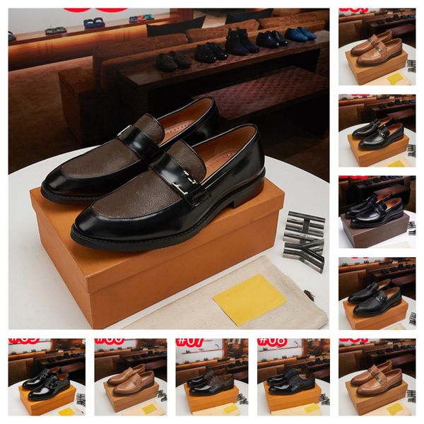 2023 Hochwertige Herrenschuhe Formelle Kleidschuhe Masculino Leder Echte elegante schwarze Anzugschuhe Designer Herren Casual Büro-Loafer große Größe 38-47