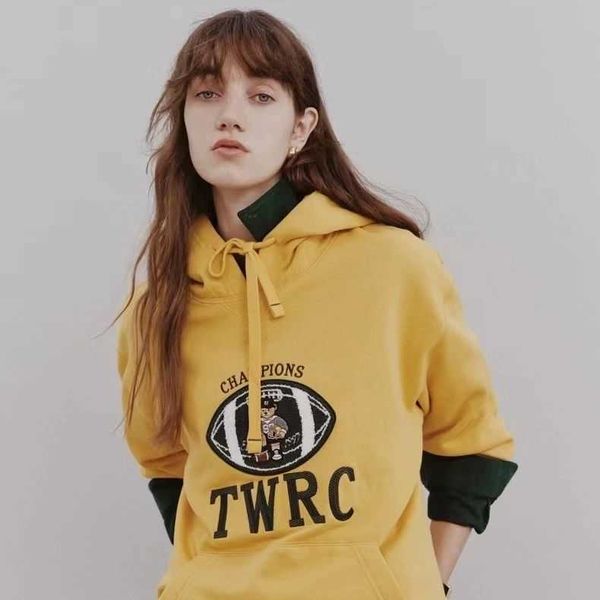 Kadın Hoodies Sweatshirts 2023 Sonbahar/Kış Yeni Küçük Ayı Kadın Giyim Akademi Tarzı Nakışları Sıradan Gevşek Gevşek Peluş Peluş Kızlar İçin Uzun Kollu Kazak