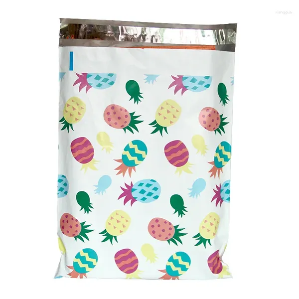 Hediye Sargısı 10x13inch Courier Çanta Renkli Ananas Baskı Ekspres Çantaları Küçük İşletme Malzemeleri Paketleme Zarf Posta 100 PCS