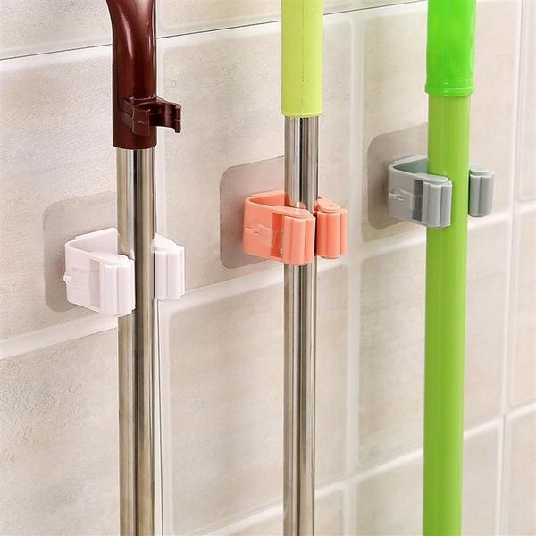 Ganci Guide Porta scopino Accessori per il bagno Scaffale a parete Organizzatore Gancio Porta scopa Appendiabiti Dietro le porte Su pareti Cucina St279n