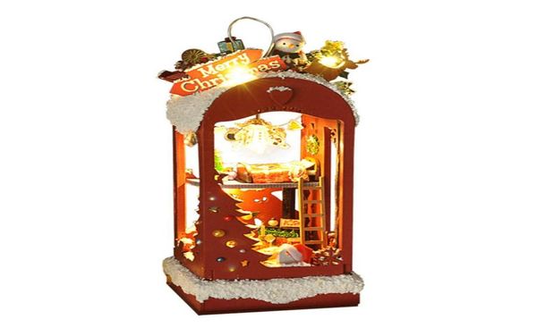 Cabana de natal casa de bonecas em miniatura casa diy com neve e gelo um edifício colecionável ou decoração de casa h10207543966