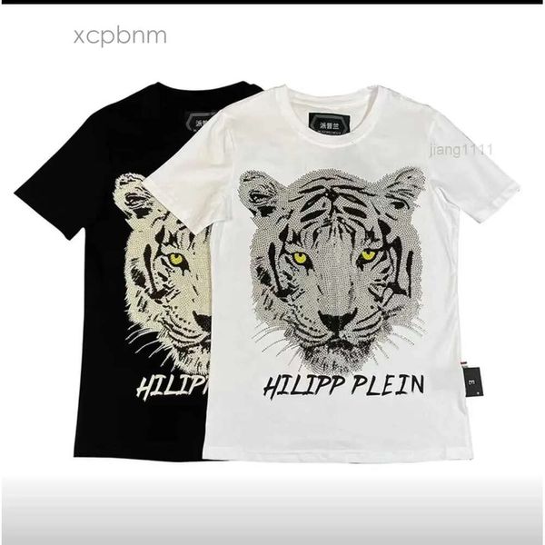 Philipps Plain Pp Designer Year Skull designer the Designer Pleins of Men T-shirt Phillip Tiger Hot Diamond T-shirt casual rotonda corta da uomo Slim Fit Larg 's