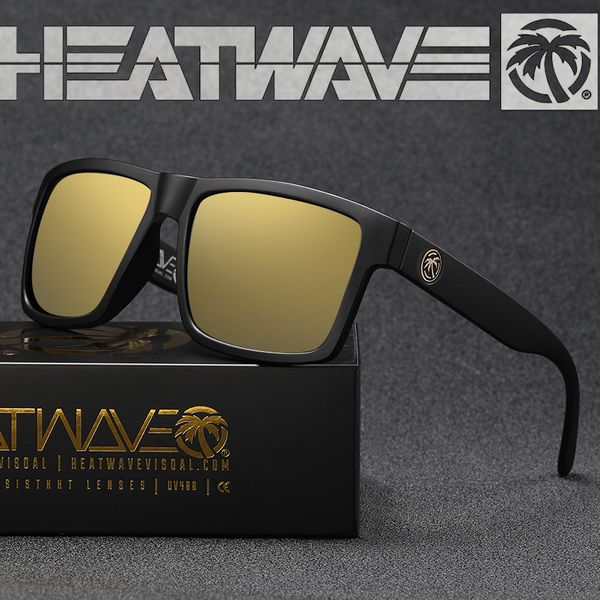 Heat Wave Designer-Sonnenbrille, Radfahren, quadratisch, polarisiert, hochwertige True-Film-Outdoor-Sport-Sonnenbrille für Damen und Herren