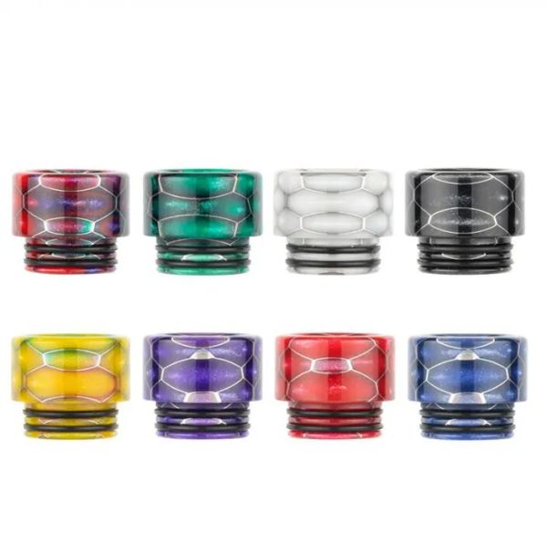 810 Damla İpuçları Yılan Epoksi Reçine Geniş Delik Vaping Ağızlık 8 10 İplik TFV8 TFV12 Elektronik Tank Atomizer Driptip Zz