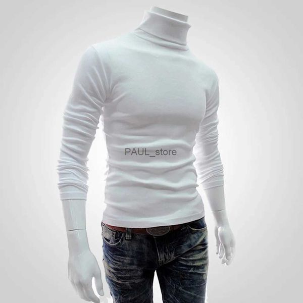 Maglioni da uomo Nuovi uomini Dolcevita slim Manica lunga Top Pullover Caldo elasticizzato Maglieria Maglione Aderente Collo alto Abbigliamento casual da uomoL231209