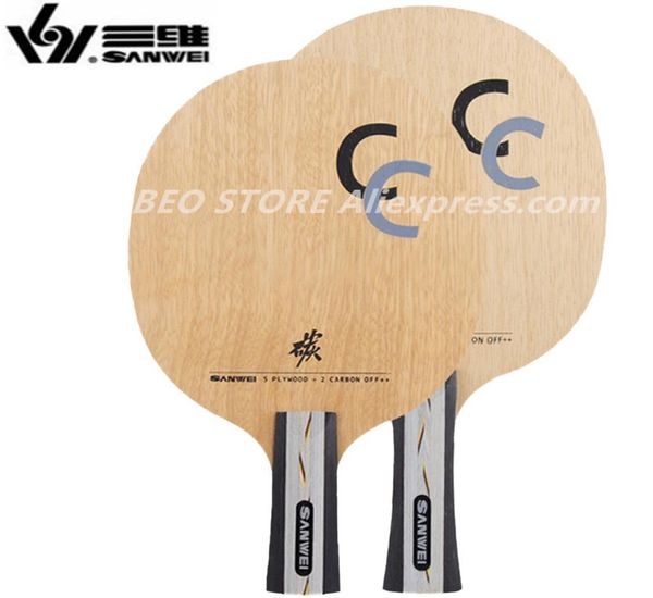 Sanwei cc lâmina de tênis de mesa 5 wood2 carbono fora treinamento sem caixa raquete ping pong bat paddle tenis de mesa 2204027818016