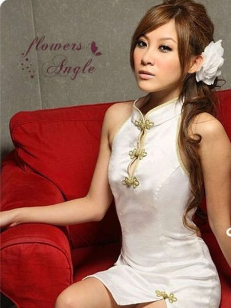 Sexy Dessous ärmellose Frauen Roben Cosplay klassische freche Kleid chinesischen Stil verführerische Cheongsam sexy