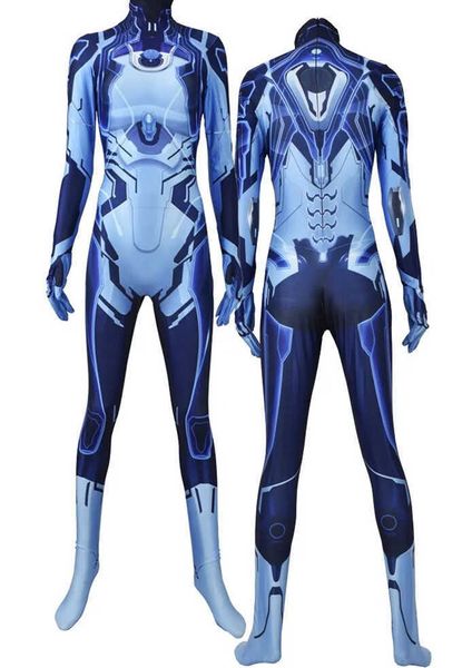 Anime Kostüme Weibliche Erwachsene Kinder Halo Cortana Cosplay Kostüm Frau Mädchen Zentai Bodysuit Halloween Party Overall X0830 O5Z2