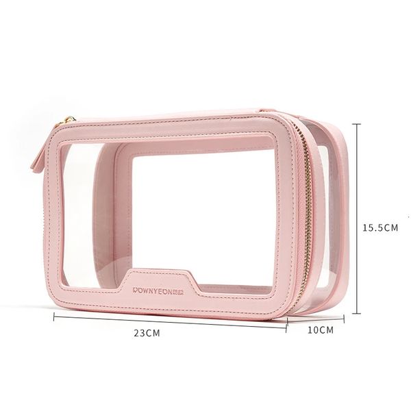 Sacos cosméticos Casos Rownyeon Plástico Transparente Pvc Maquiagem Skincare Product Case Bag com Zipper 231208