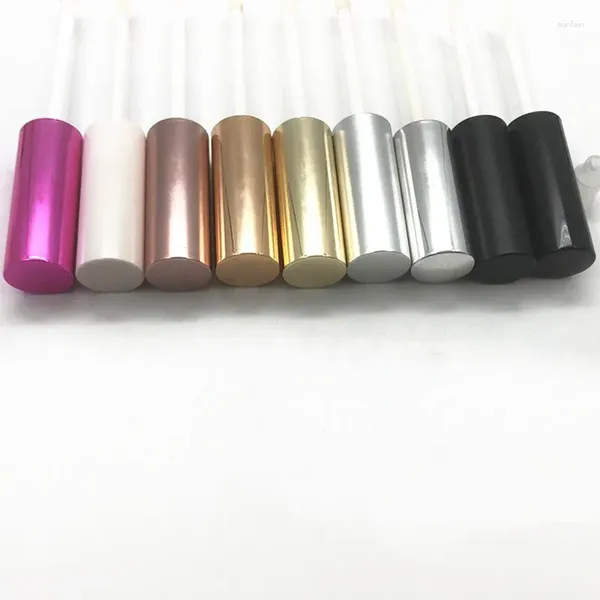 Vorratsflaschen Großhandel 10 ml leere Lipgloss-Röhrchen DIY tragbarer eleganter Kunststoffbehälter für flüssigen Lippenstift Runde Lipgloss-Probenflasche