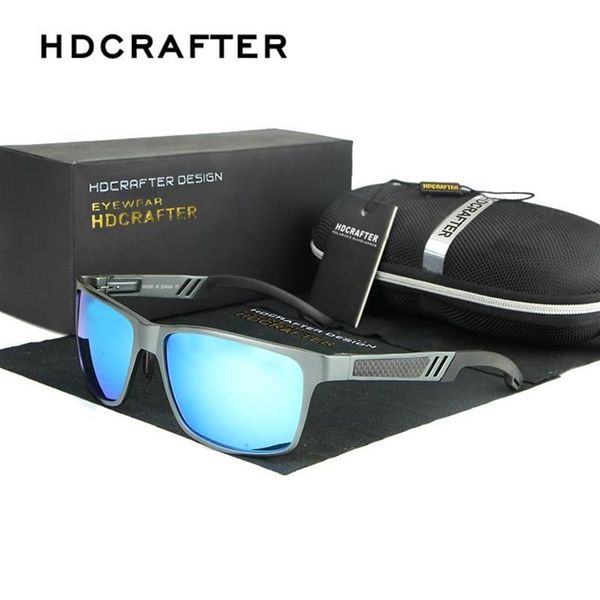 HDCRAFTER occhiali da sole polarizzati in alluminio e magnesio uomo guida occhiali da sole quadrati per occhiali da uomo masculino242G