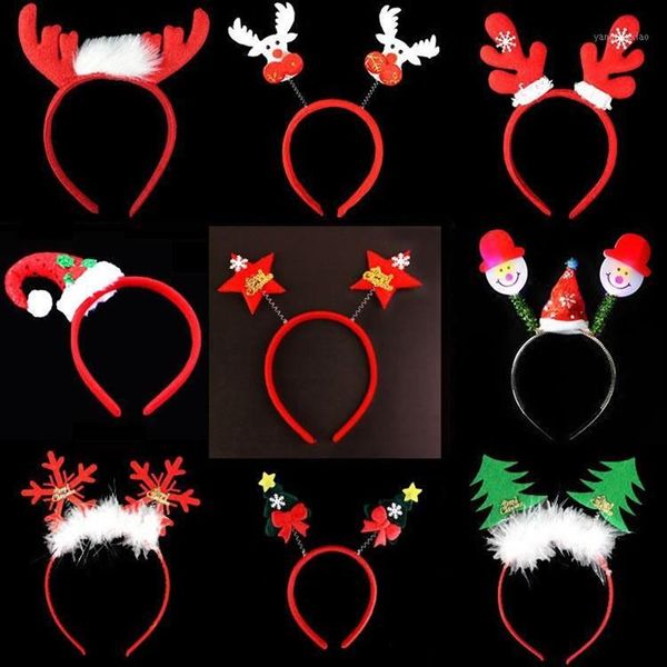 Decorações de natal headbands rena chifres hairband natal crianças bebê hairhoop festa decoração headwear acessórios para o cabelo presente navid221w