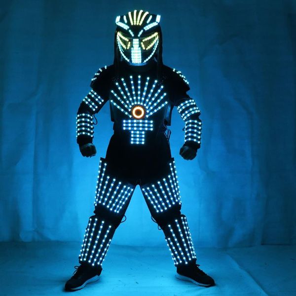 Roupas de palco led traje luminoso led robô terno roupas led ternos de luz traje para dança desempenho wear 242m