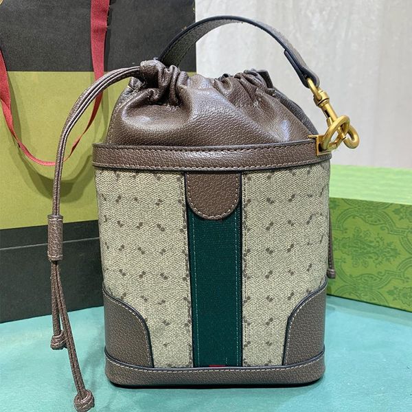 Bolsa de ombro de couro crossbody bolsas designer de luxo mini triângulo balde bolsa feminina carteira preço de atacado concessões 752583