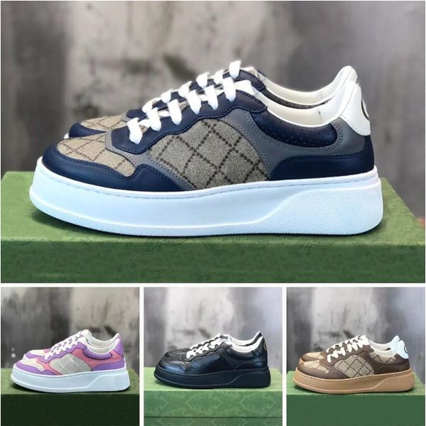 Homens Mulheres Em Relevo Sneaker Designer Moda Casual G Sapatos Brancos Chunky B Sneaker Plataforma De Couro De Malha De Luxo Com Tênis WEB Tamanho 35-45