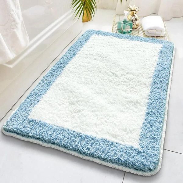 Tappetini da bagno Get Naked Mat Tappetino da bagno trapuntato in cotone Tappeto antiscivolo lavabile in acqua super assorbente Antiscivolo addensato blu e bianco