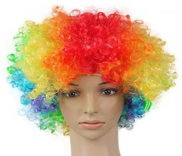 Cappelli da festa Parrucche colorate per adulti Resistente al calore Abito cosplay Costume da clown Masquerade Natale Carnevale Club Supplies12933442