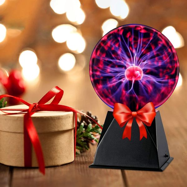 Novità Articoli Novità Lampada a sfera magica 4/5/6/8 pollici Plasma Fulmine Atmosfera Luce notturna per bambini Giocattolo Kid Natale Prop Regalo Home Decor 231208