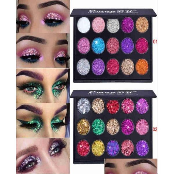 Lidschatten Weibliche Natürliche Wasserdichte Glitter Lidschatten Palette Glänzende Metalle Pulver Schimmer Pigmente Kits Diamant 15 Farben6285498 Dh2R4