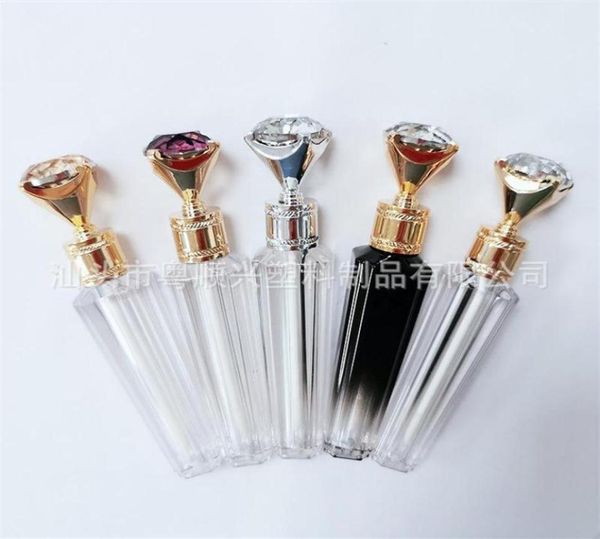 2050 pçs tubos de brilho labial dourado com tampa de diamante pequeno batom recarregável vazio embalagem de gloss recipiente cosmético ferramentas diy sto9765342